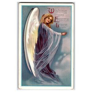 Ellen Clapsaddle 1910 Easter Angel Postcard International Art Pub. Co. Germany